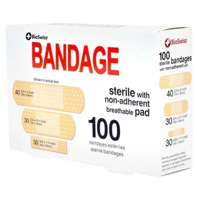 BioSwiss Sterile Bandage With NonAdherent Pad 100 Piece 1 BioSwiss Sterile Bandage With NonAdherent Pad 100 Piece