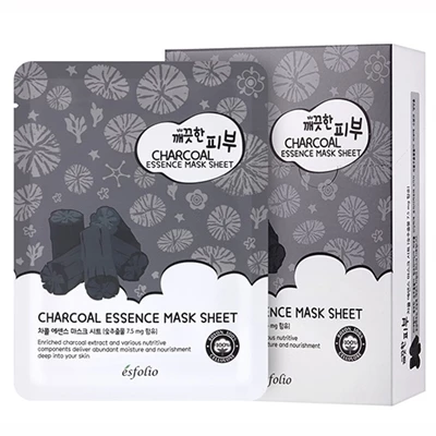 Esfolio Charcoal Essence Mask 10 Sheets 1 Esfolio Charcoal Essence Mask 10 Sheets