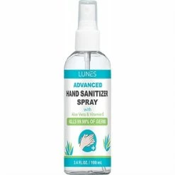 Lunes Advanced Hand Sanitizer Spray With Aloe Vera Vitamin E 3.4oz / 100ml