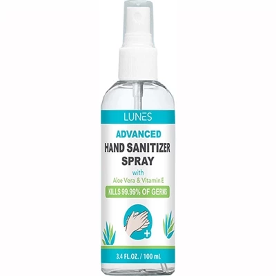 Lunes Advanced Hand Sanitizer Spray With Aloe Vera Vitamin E 3.4oz / 100ml 1 Lunes Advanced Hand Sanitizer Spray With Aloe Vera Vitamin E 3.4oz / 100ml