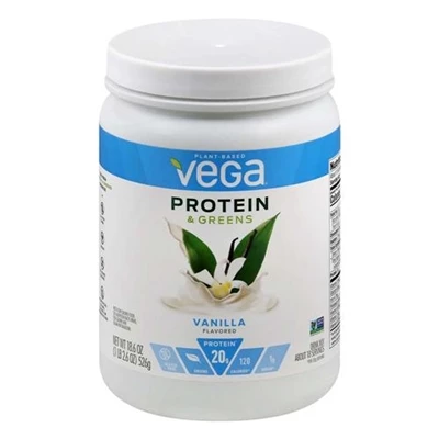 Vega Protein And Greens Protein Powder Vanilla Flavored 18.6oz / 526g 1 Vega Protein And Greens Protein Powder Vanilla Flavored 18.6oz / 526g