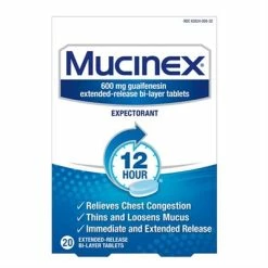 Mucinex® Mucinex 12 Hour Expectorant 20 Extended Release BiLayer Tablets