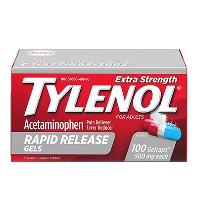 Tylenol® Tylenol Extra Strength Pain Reliever Rapid Release 100 Gelcaps 1 Tylenol® Tylenol Extra Strength Pain Reliever Rapid Release 100 Gelcaps