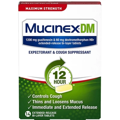 Mucinex® Mucinex DM 12 Hour Expectorant Cough Suppressant 14 BiLayer Tablets 1 Mucinex® Mucinex DM 12 Hour Expectorant Cough Suppressant 14 BiLayer Tablets