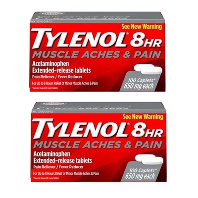 Tylenol® Tylenol 8 HR Muscle Aches And Pain Reliever Fever Reducer 100 Caplets 2 Packs 1 Tylenol® Tylenol 8 HR Muscle Aches And Pain Reliever Fever Reducer 100 Caplets 2 Packs