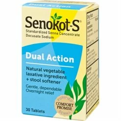 Senokot Dual Action Laxative Stool Softener 30 Tablets