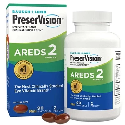 Bausch & Lomb Bausch + Lomb PreserVision Areds 2 90 Mini Soft Gels 1 Bausch & Lomb Bausch + Lomb PreserVision Areds 2 90 Mini Soft Gels
