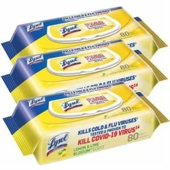 Lysol Disinfecting Wipes Lemon And Lime Blossom Scent 80 Wet Wipes 3 Packs